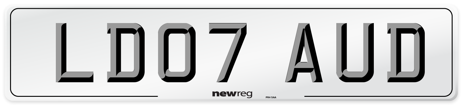LD07 AUD Number Plate from New Reg